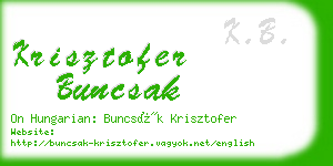 krisztofer buncsak business card